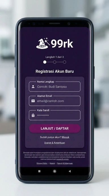 Cara Mudah Daftar Akun Baru 99rk di Android