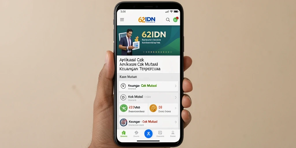 Tampilan antarmuka utama 62IDN untuk Cek Mutasi yang intuitif.