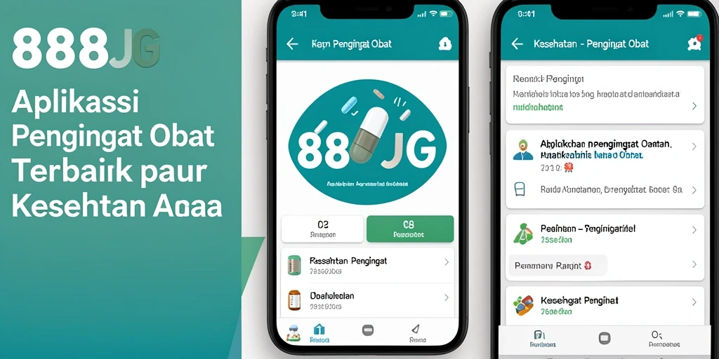 Antarmuka aplikasi 888JG dengan pengingat obat yang jelas.