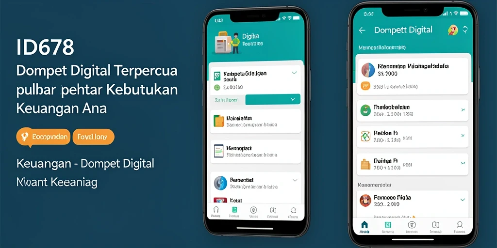Antarmuka ID678 yang bersih dan fungsional untuk Dompet Digital.