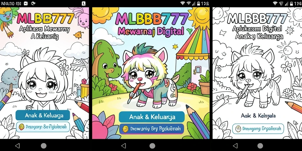 Tampilan antarmuka aplikasi Mewarnai Digital yang menarik dan interaktif.