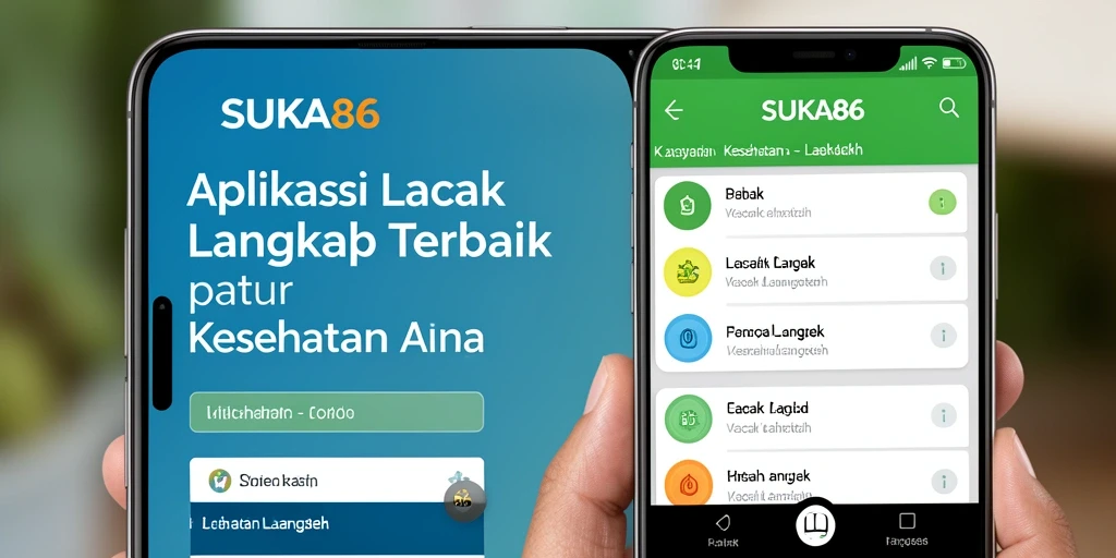 Antarmuka aplikasi SUKA86 menampilkan fitur lacak langkah yang intuitif.